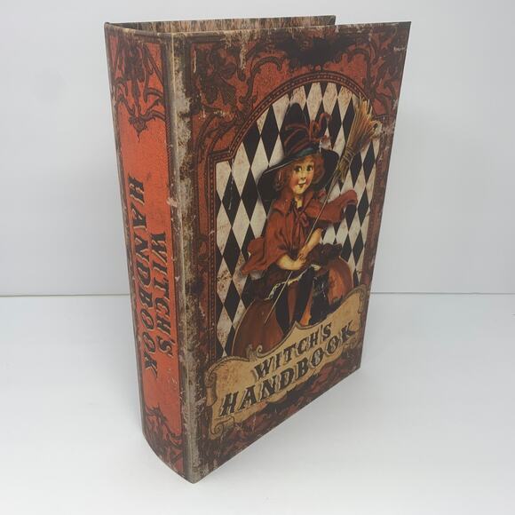 NWOT Halloween WITCH'S HANDBOOK spell book spellbook tabletop decor vintage look - Picture 2 of 10